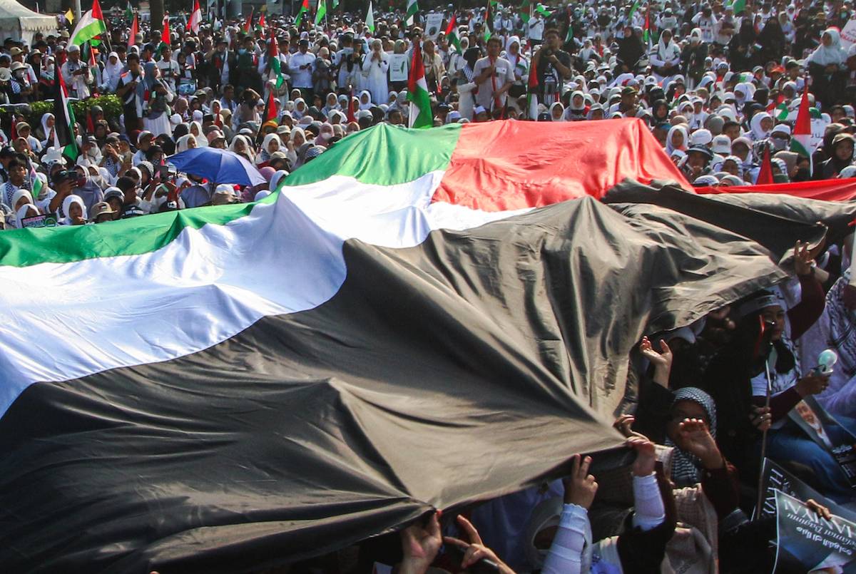 AA 20240803 35305136 35305123 PROTEST AGAINST ASSASSINATION OF HAMAS POLITICAL CHIEF HANIYEH IN INDO
