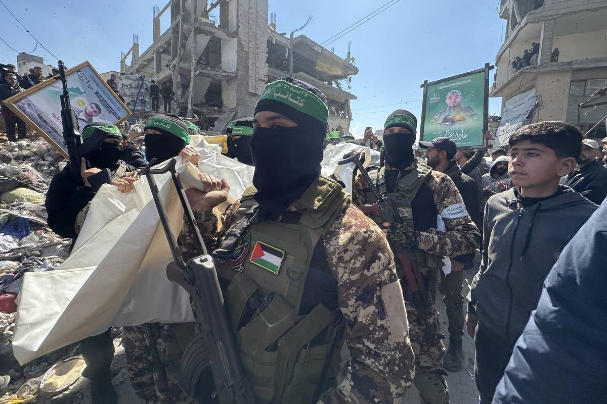 AA 20250228 37196448 37196446 FUNERAL FOR ALQASSAM BRIGADES MEMBERS IN GAZA