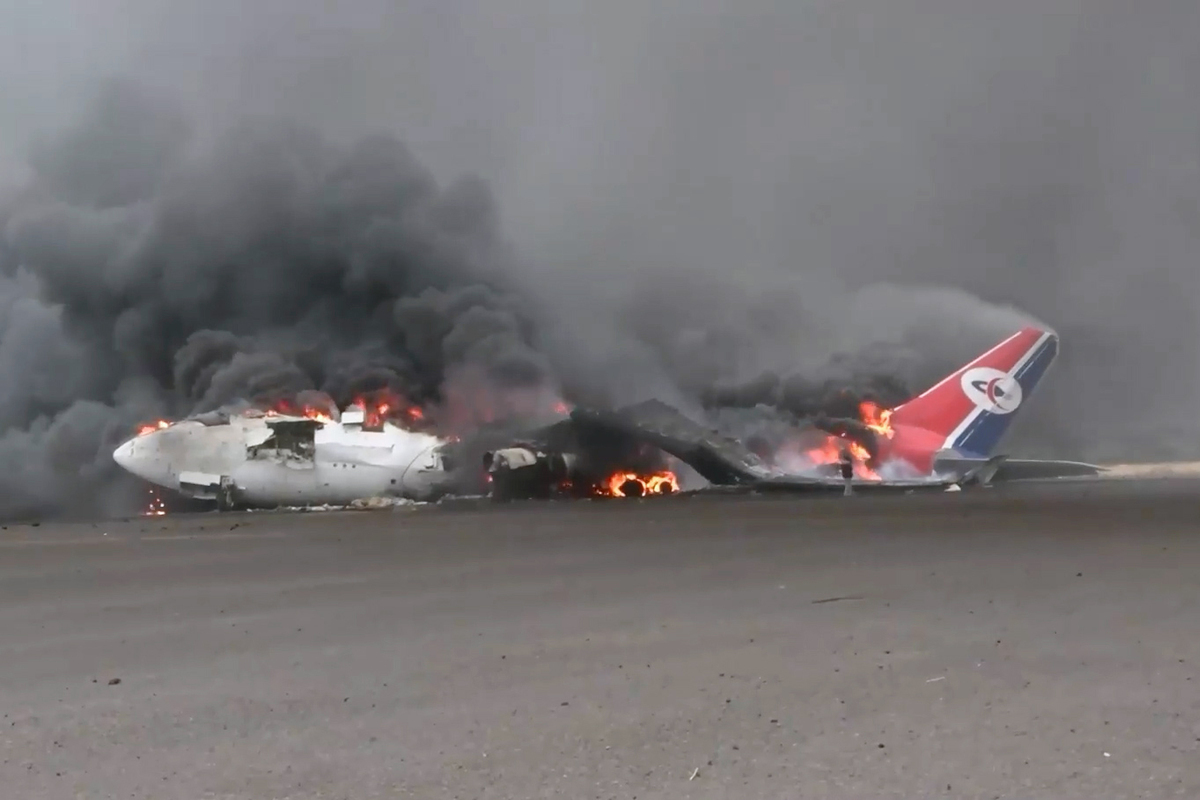 AA 20250506 37867430 37867414 ISRAELI ATTACKS HIT SANAA AIRPORT IN YEMENI CAPITAL 1 1