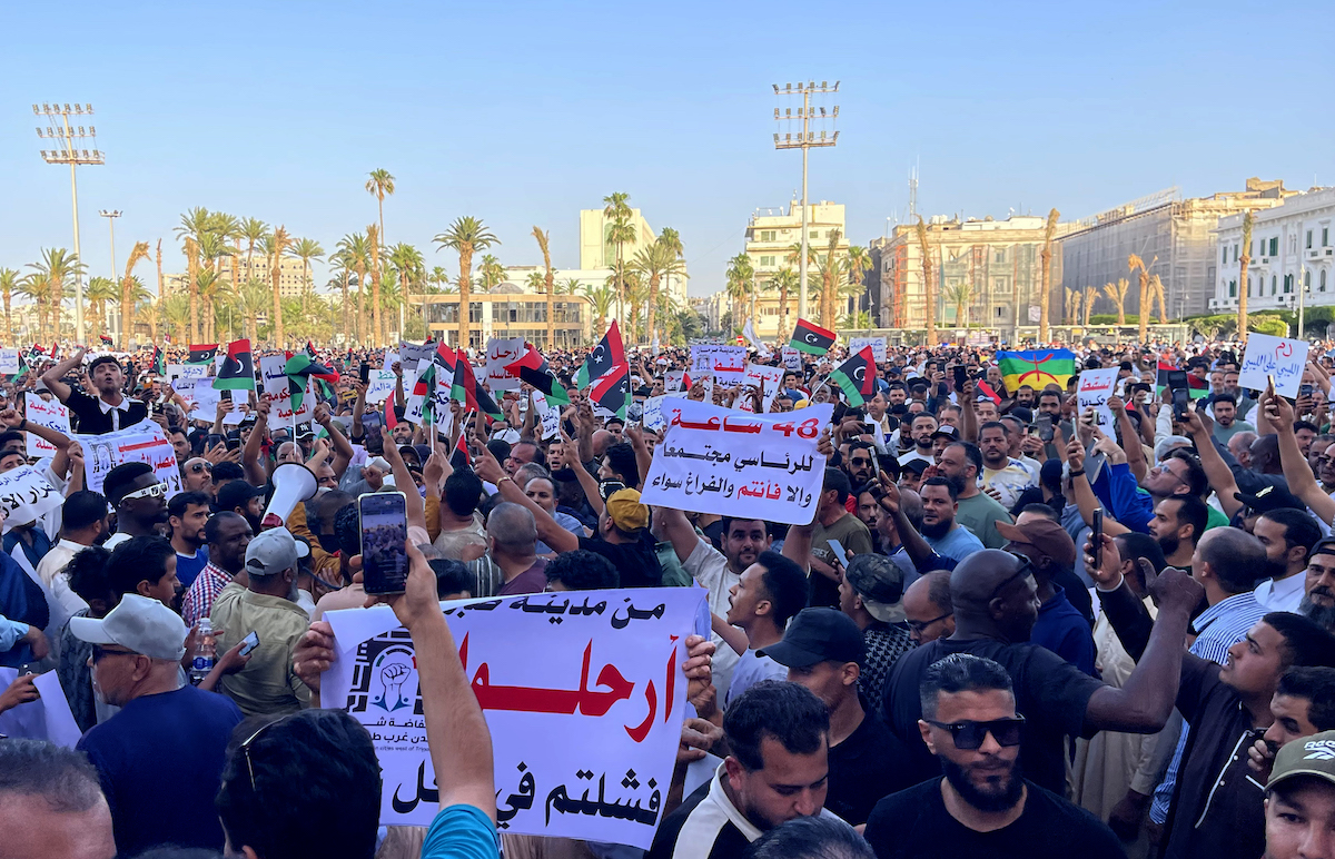 AA 20250523 38060780 38060761 GOVERNMENTS IN THE EAST AND WEST OF THE COUNTRY PROTESTED IN LIBYA
